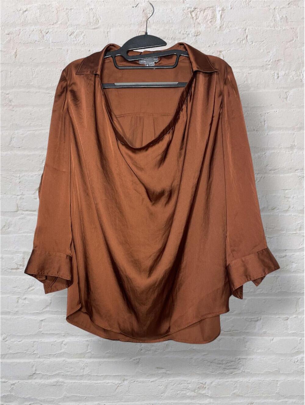 Vince Rustic Cowl Neck Blouse Quiet Luxury Preppy Y2K 6